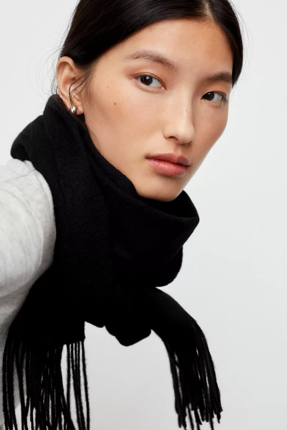 eseOese BASIC WOOL SCARF BLACK Best Sale