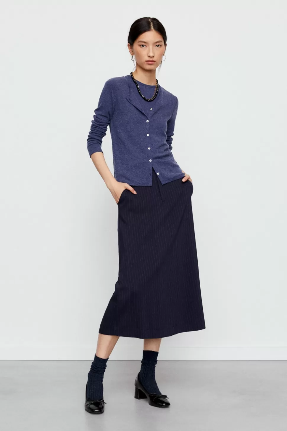 eseOese DIPLOMATICA MIDI SKIRT NAVY Cheap